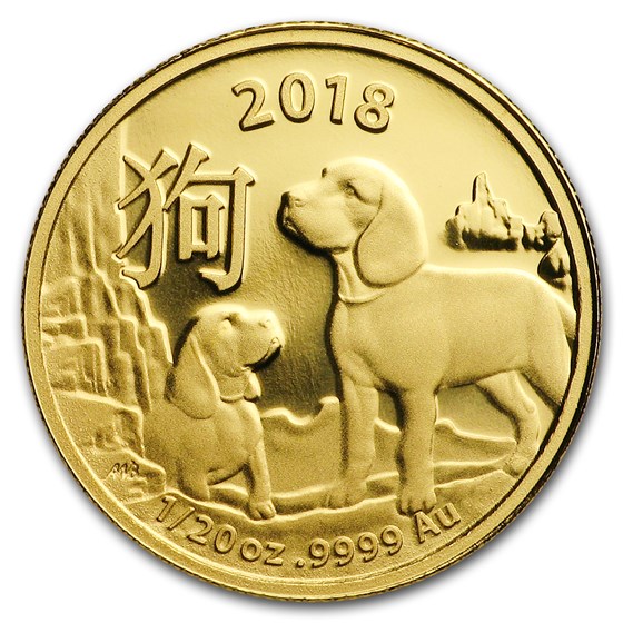 2018 Australia 1/20 oz Gold Lunar Year of the Dog BU (RAM) 2018 Australia 1/20 oz Gold Lunar Year of the Dog BU (RAM)